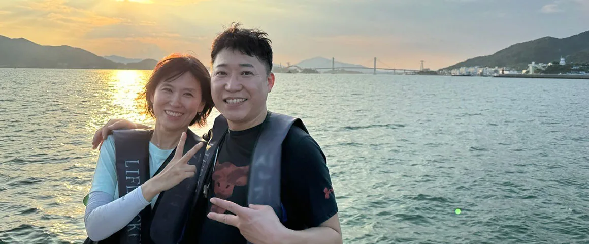 삼천포 강백호 문어낚시 출조 고객과 선장